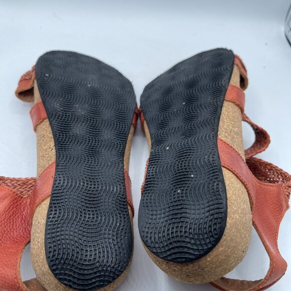 TAOS TRULIE Terracotta Braided Leather Sandals Adjustable Strap Size 6.5 EU 37 | - Picture 6 of 10